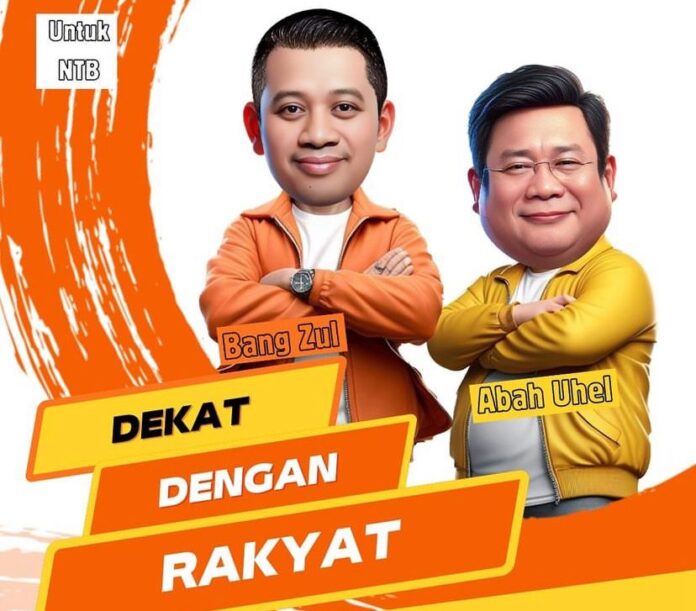 Poster deklarasi koalisi Zul-Uhel pemilihan Gubernur NTB Pilkada tahun 2024