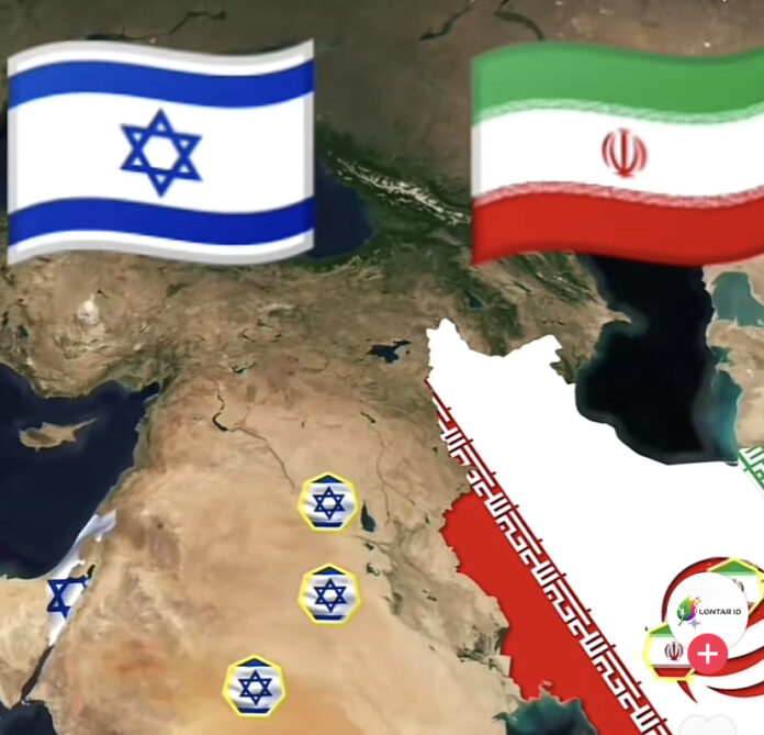 Ilustrasi perang Israel Iran (Sumber : tiktok.com/@lontar1id)